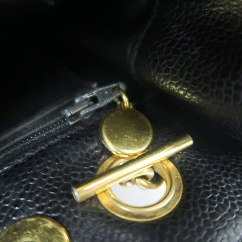 CHANEL Caviar Leather Tote Shoulder Bag, Black, Gold‑Tone Hardware