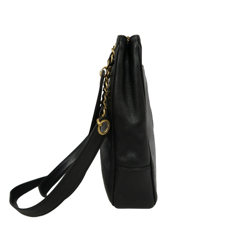 CHANEL Caviar Leather Tote Shoulder Bag, Black, Gold‑Tone Hardware