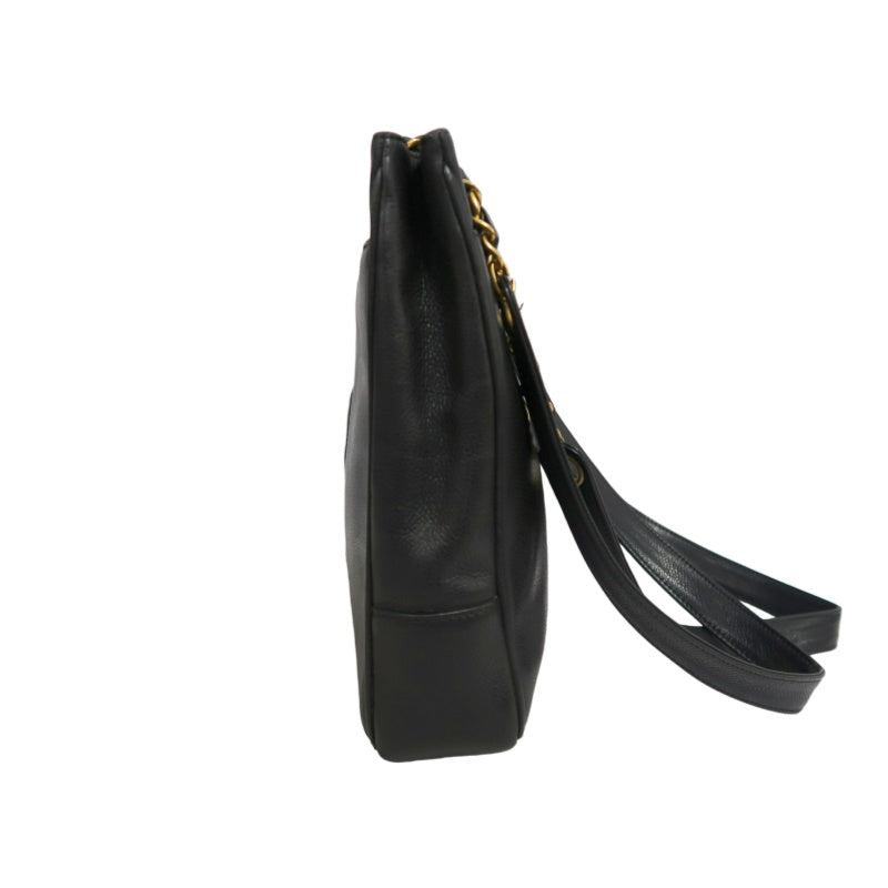CHANEL Caviar Leather Tote Shoulder Bag, Black, Gold‑Tone Hardware