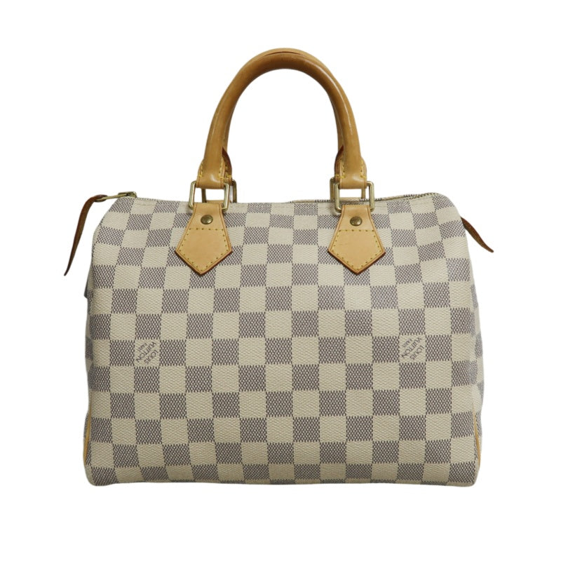 LOUIS VUITTON Speedy 25 Damier Azur Handbag PVC White