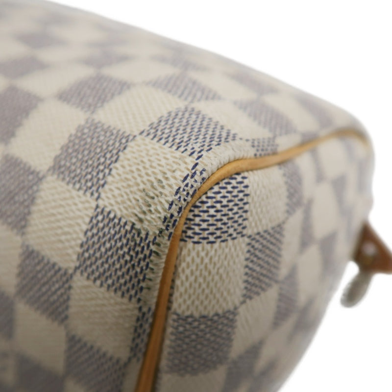 LOUIS VUITTON Speedy 25 Damier Azur Handbag PVC White