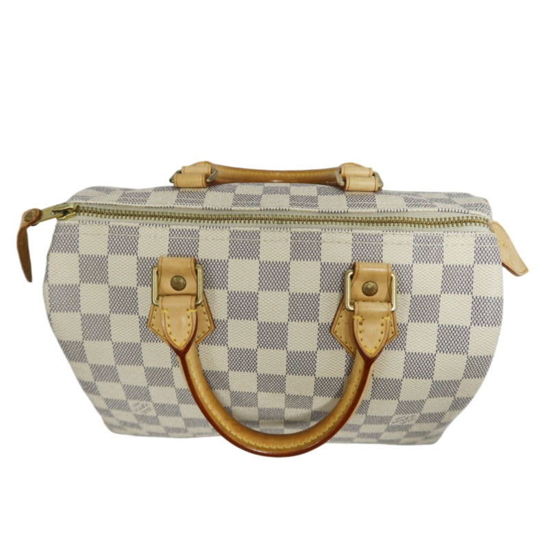 LOUIS VUITTON Speedy 25 Damier Azur Handbag PVC White