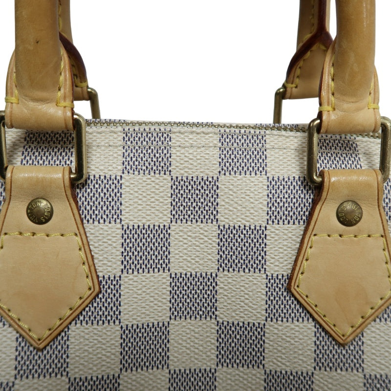 LOUIS VUITTON Speedy 25 Damier Azur Handbag PVC White