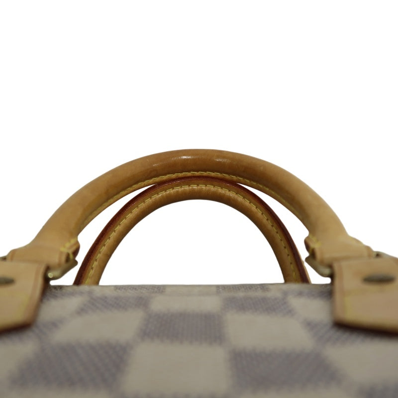 LOUIS VUITTON Speedy 25 Damier Azur Handbag PVC White