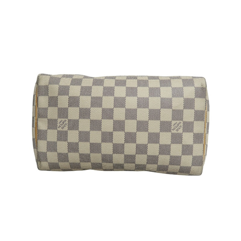 LOUIS VUITTON Speedy 25 Damier Azur Handbag PVC White