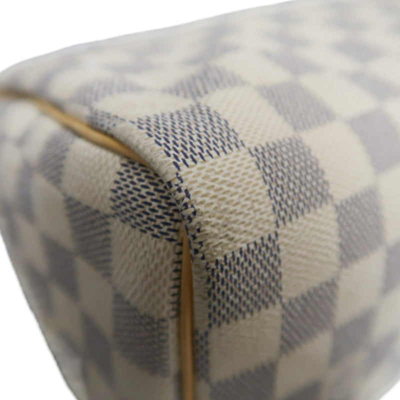 LOUIS VUITTON Speedy 25 Damier Azur Handbag PVC White