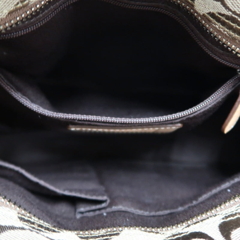 COACH Signature Handbag Canvas Brown with Box & Dust Bag