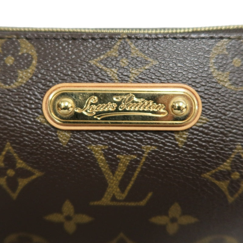 LOUIS VUITTON Eva Monogram Shoulder Bag Brown Canvas Tan Leather Trim Gold Hardware with Original Shoulder Strap Classic Popular