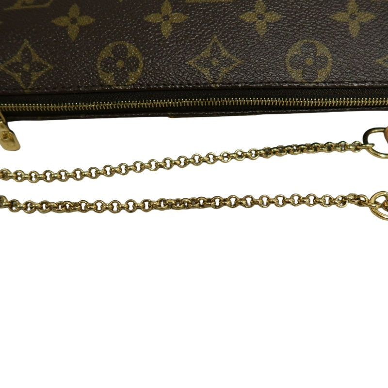 LOUIS VUITTON Eva Monogram Shoulder Bag Brown Canvas Tan Leather Trim Gold Hardware with Original Shoulder Strap Classic Popular