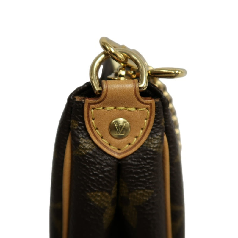 LOUIS VUITTON Eva Monogram Shoulder Bag Brown Canvas Tan Leather Trim Gold Hardware with Original Shoulder Strap Classic Popular