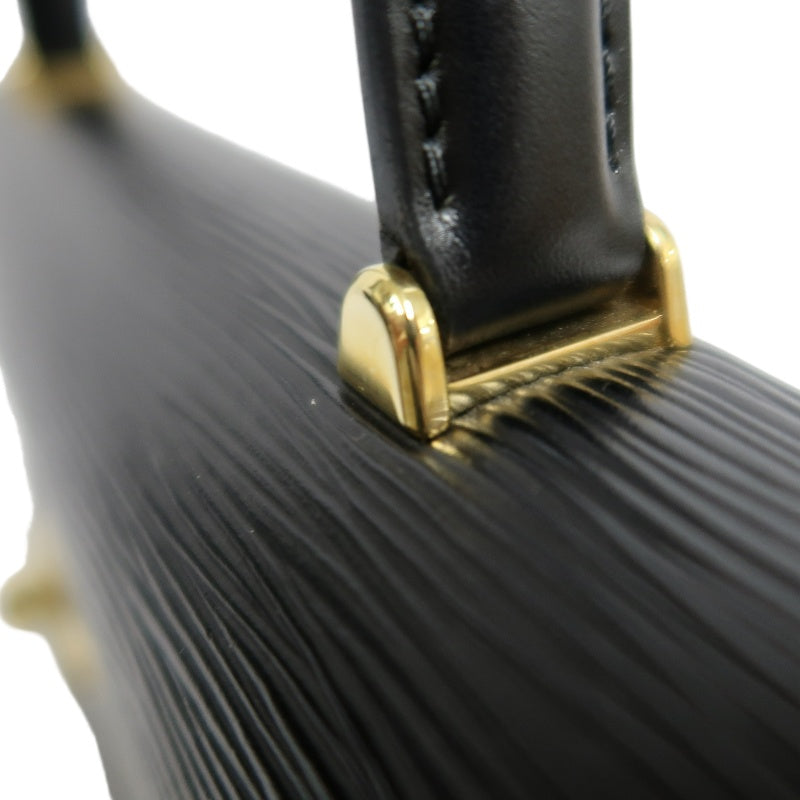 LOUIS VUITTON Marzelle Epi Leather Handbag Black Calfskin Gold Hardware Luxury Classic Elegant Work Bag