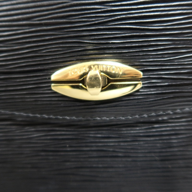 LOUIS VUITTON Marzelle Epi Leather Handbag Black Calfskin Gold Hardware Luxury Classic Elegant Work Bag