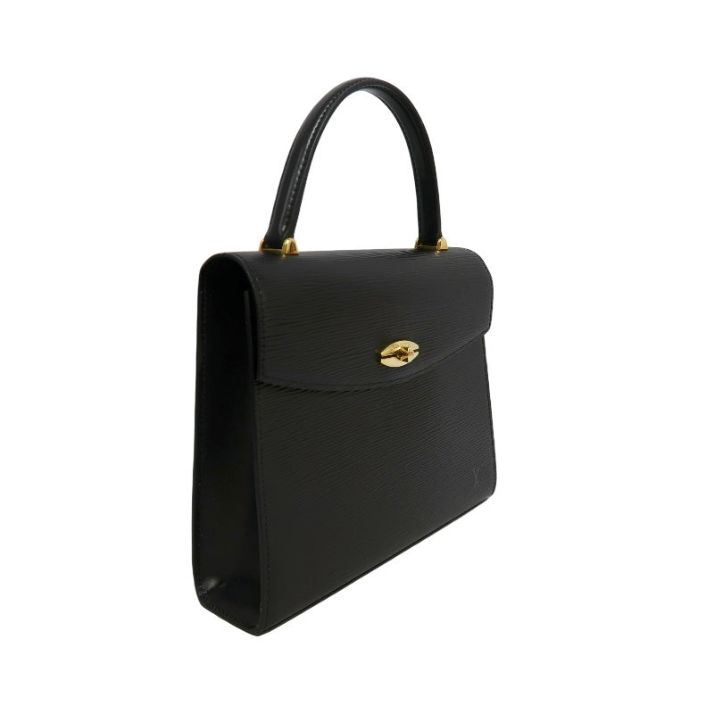 LOUIS VUITTON Marzelle Epi Leather Handbag Black Calfskin Gold Hardware Luxury Classic Elegant Work Bag