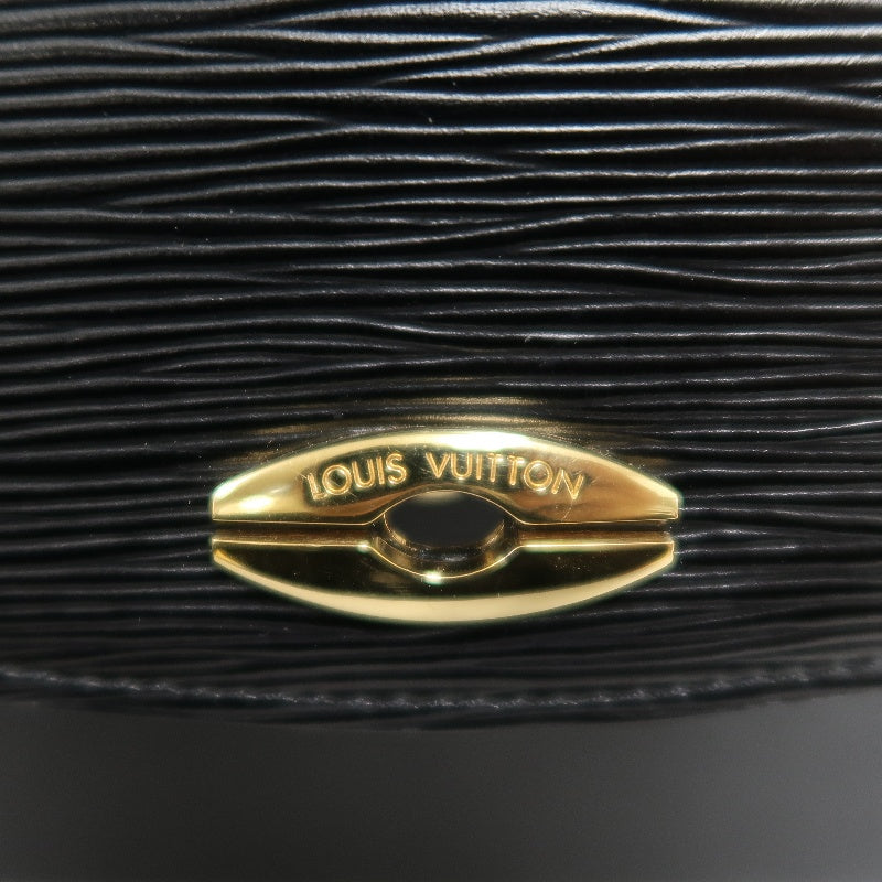 LOUIS VUITTON Marzelle Epi Leather Handbag Black Calfskin Gold Hardware Luxury Classic Elegant Work Bag