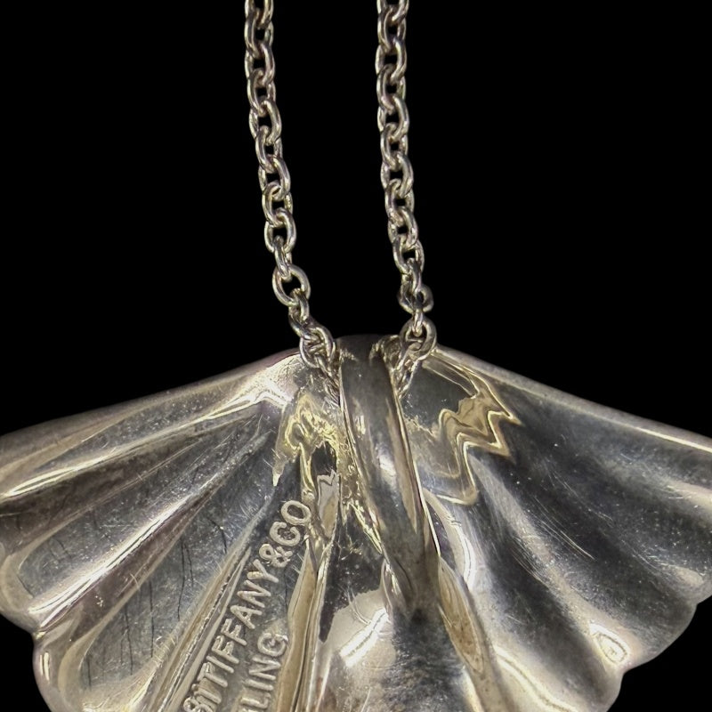 TIFFANY &amp; Co. Fan Shell Motif 925 Sterling Silver Necklace Silver Tone