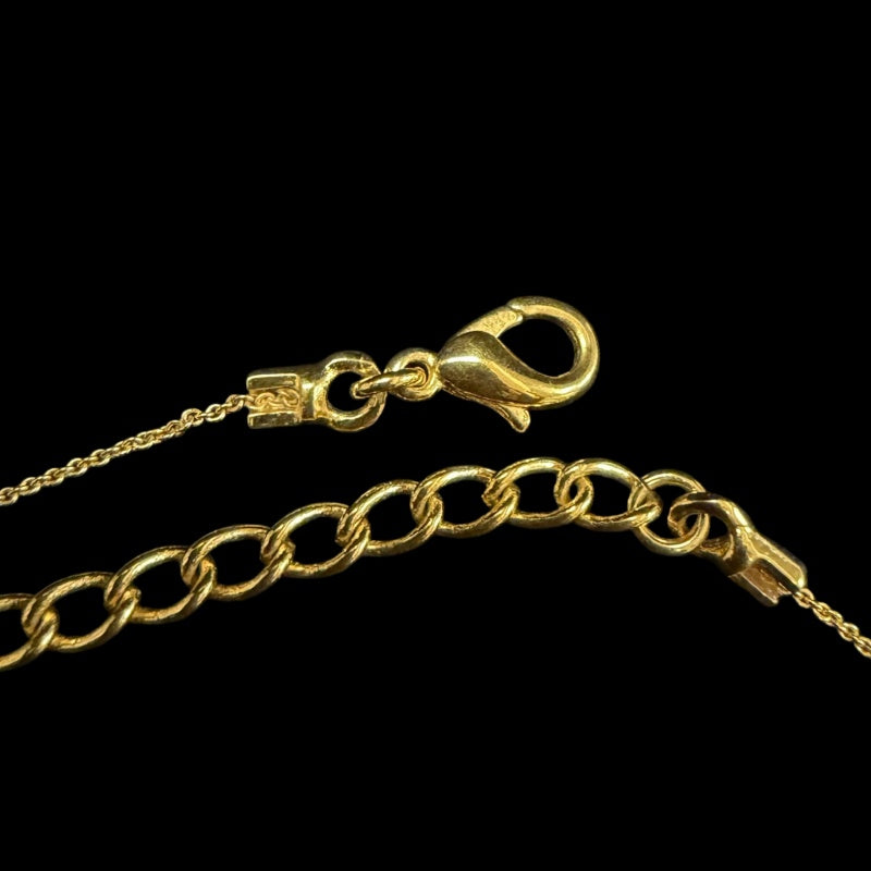 DIOR Logo Letter Motif Necklace Gold Tone Hardware