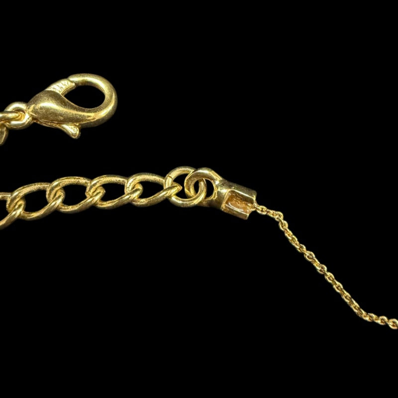 DIOR Logo Letter Motif Necklace Gold Tone Hardware