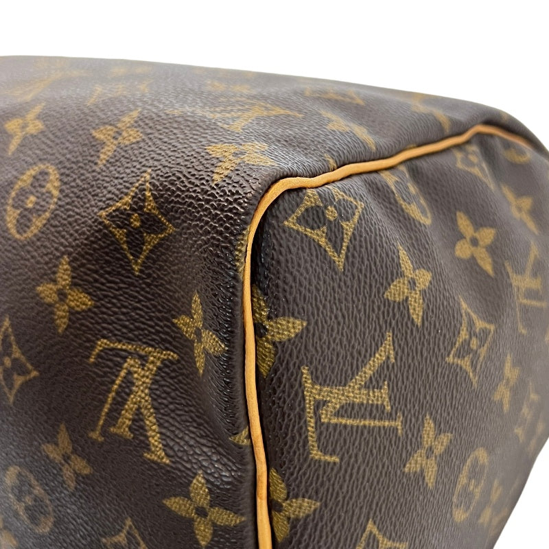 LOUIS VUITTON Speedy 30 Monogram Handbag PVC Brown With Padlock, Two Keys and Dust Bag