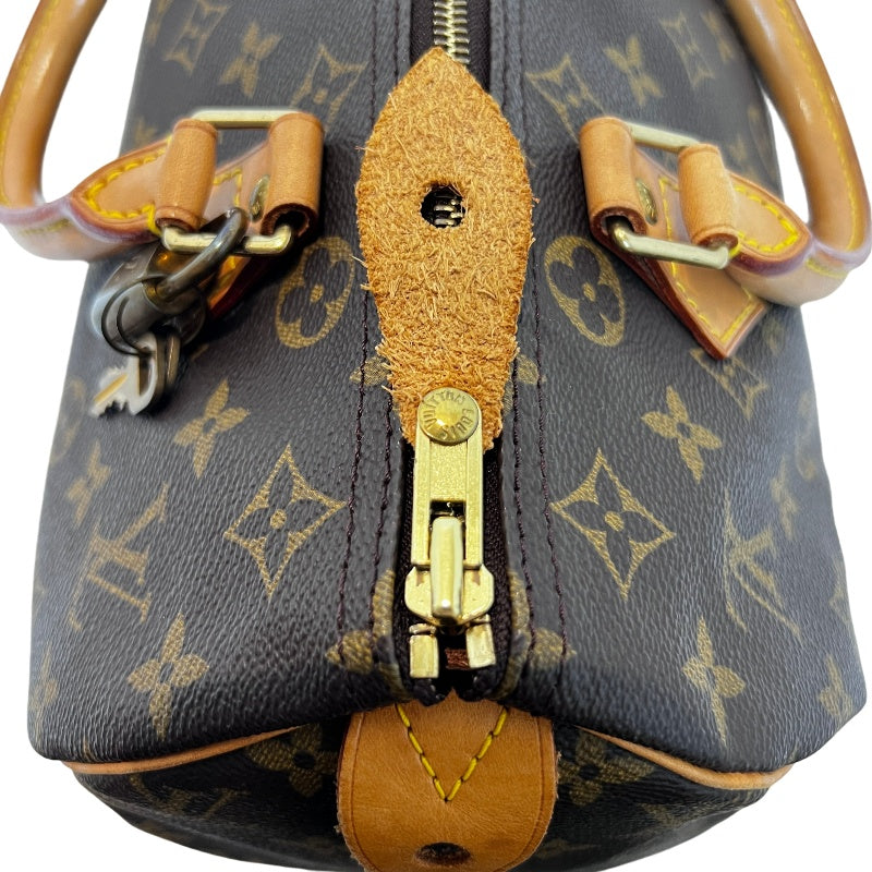 LOUIS VUITTON Speedy 30 Monogram Handbag PVC Brown With Padlock, Two Keys and Dust Bag