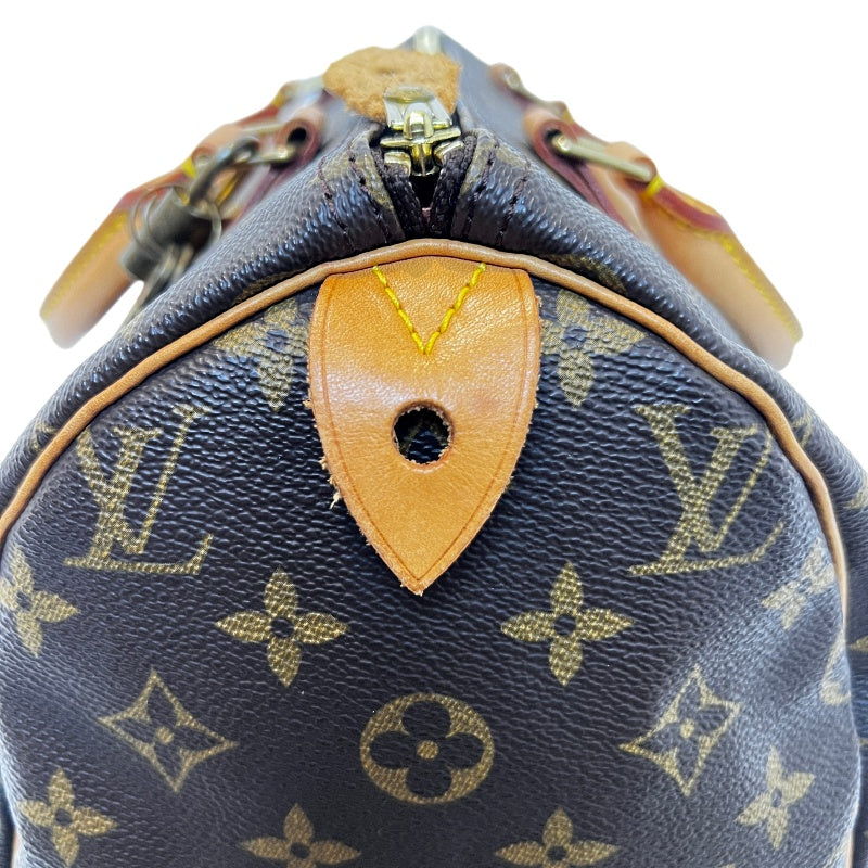 LOUIS VUITTON Speedy 30 Monogram Handbag PVC Brown With Padlock, Two Keys and Dust Bag