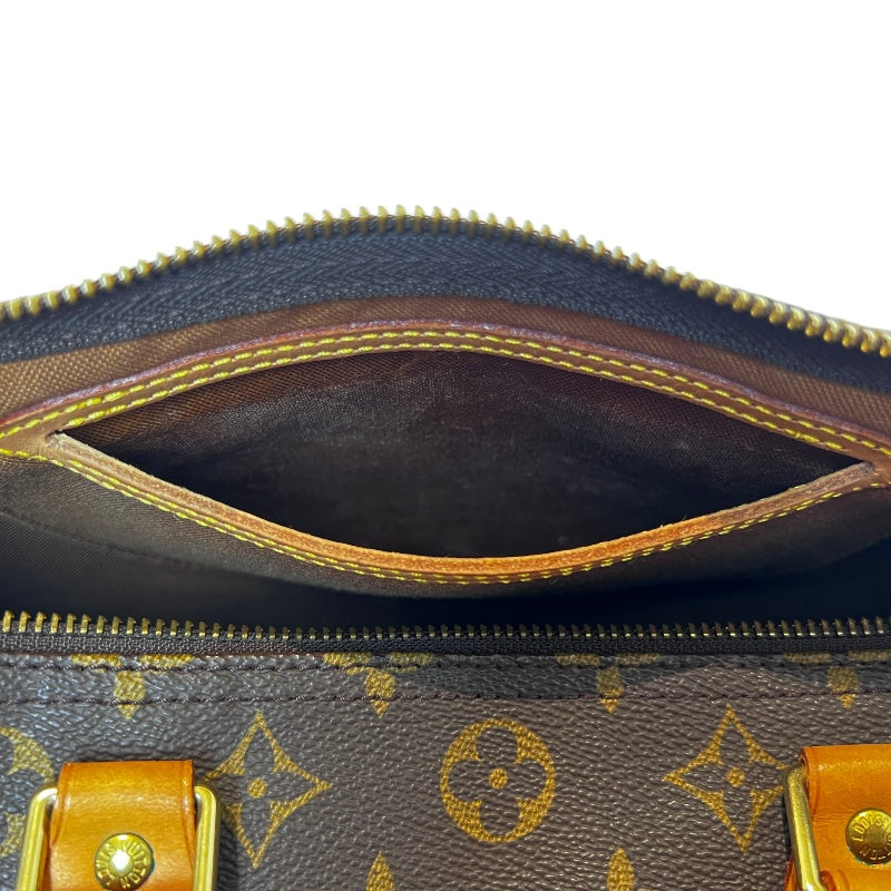 LOUIS VUITTON Speedy 30 Monogram Handbag PVC Brown With Padlock, Two Keys and Dust Bag