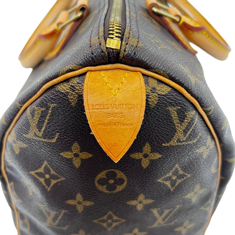 LOUIS VUITTON Speedy 30 Monogram Handbag PVC Brown With Padlock, Two Keys and Dust Bag