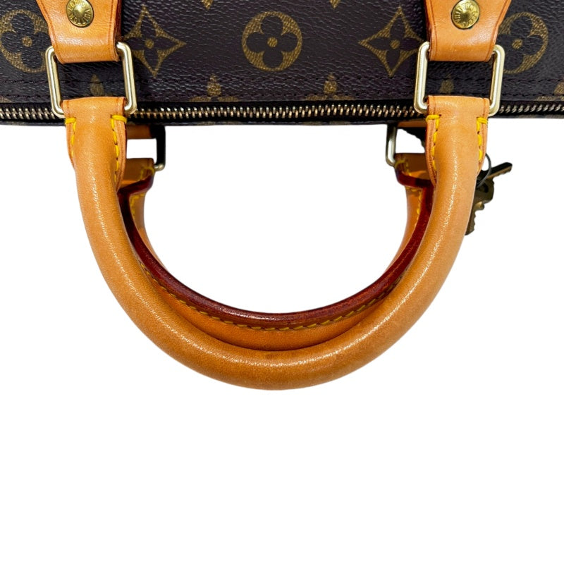 LOUIS VUITTON Speedy 30 Monogram Handbag PVC Brown With Padlock, Two Keys and Dust Bag