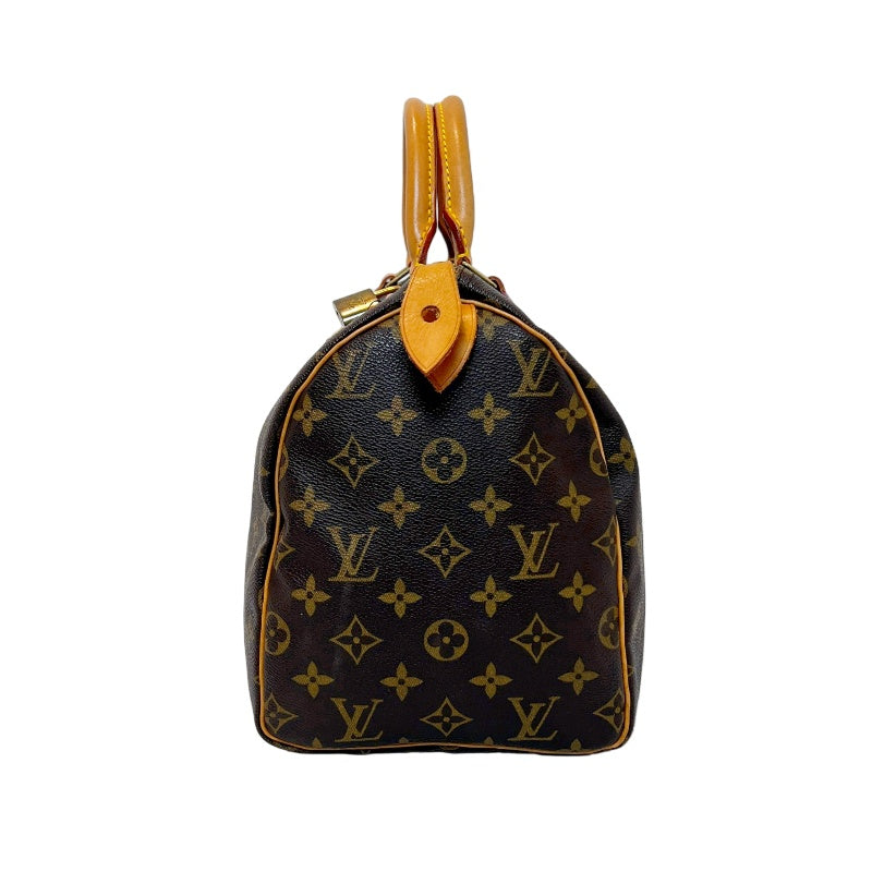 LOUIS VUITTON Speedy 30 Monogram Handbag PVC Brown With Padlock, Two Keys and Dust Bag