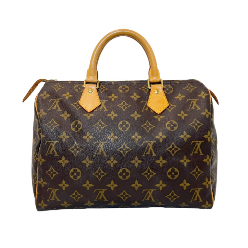 LOUIS VUITTON Speedy 30 Monogram Handbag PVC Brown With Padlock, Two Keys and Dust Bag