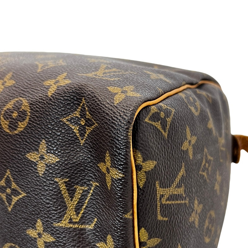 LOUIS VUITTON Speedy 30 Monogram Handbag PVC Brown With Padlock, Two Keys and Dust Bag