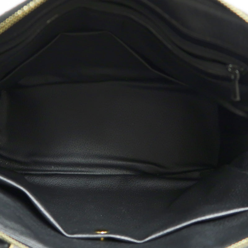 CELINE Macadam Monogram Handbag Brown Canvas Black Leather Trim Gold Hardware Vintage Classic Work Bag