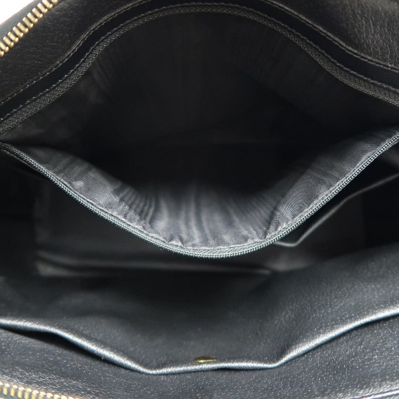 CELINE Macadam Monogram Handbag Brown Canvas Black Leather Trim Gold Hardware Vintage Classic Work Bag