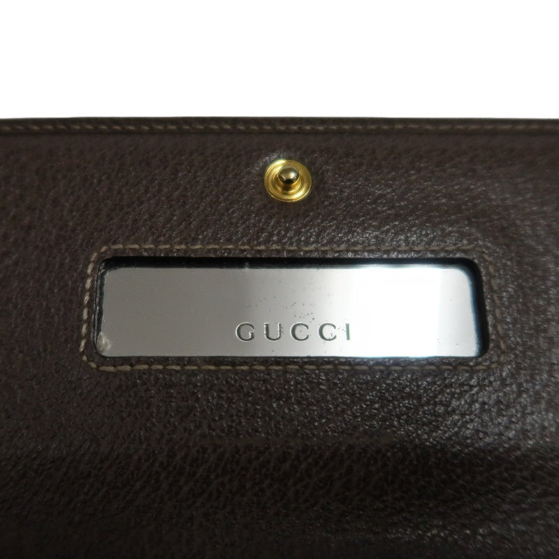 GUCCI Sherry Line GG Canvas Chain Wallet Canvas Gold-Tone Hardware