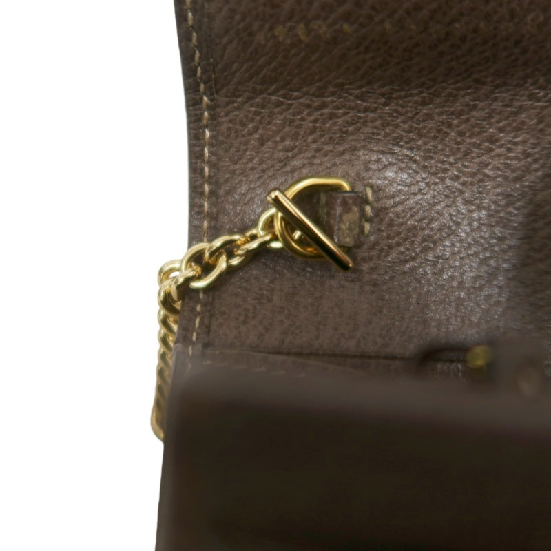 GUCCI Sherry Line GG Canvas Chain Wallet Canvas Gold-Tone Hardware