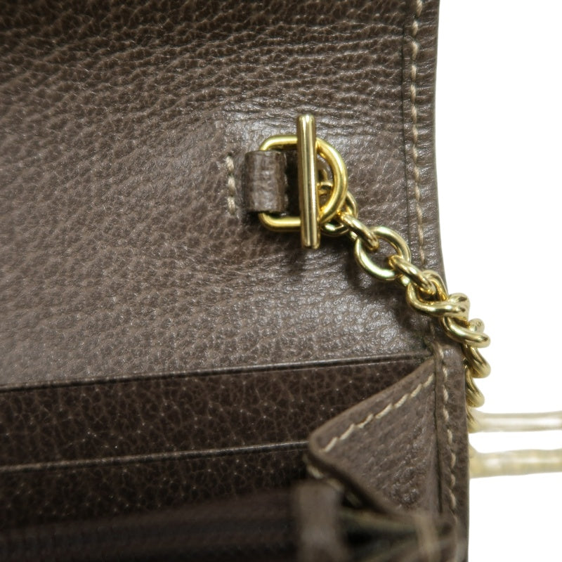 GUCCI Sherry Line GG Canvas Chain Wallet Canvas Gold-Tone Hardware