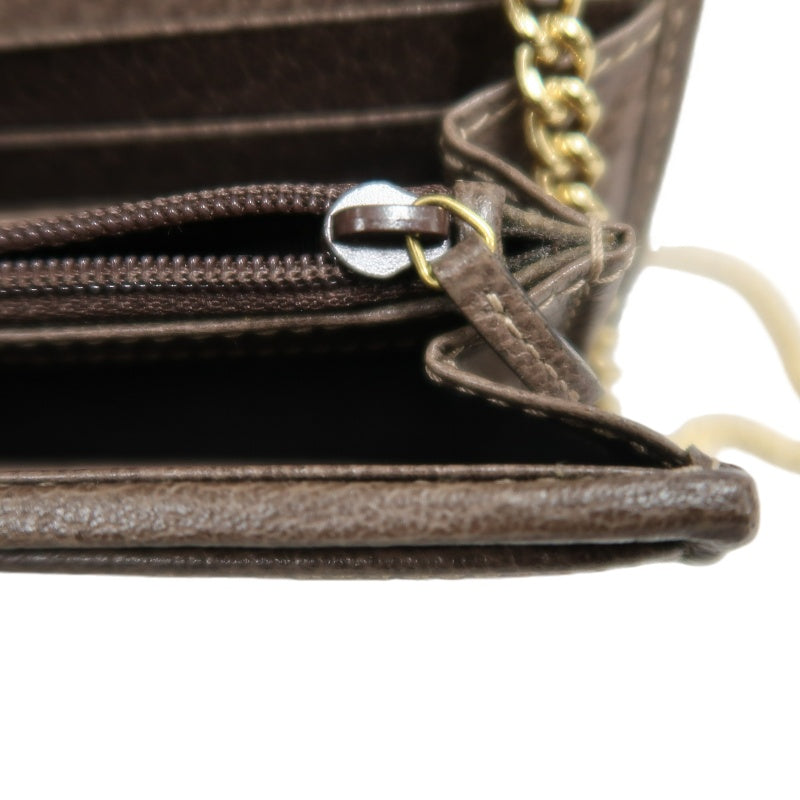 GUCCI Sherry Line GG Canvas Chain Wallet Canvas Gold-Tone Hardware