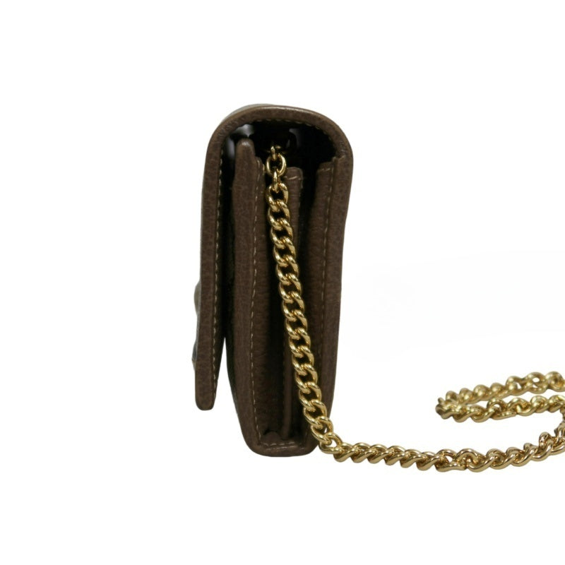 GUCCI Sherry Line GG Canvas Chain Wallet Canvas Gold-Tone Hardware
