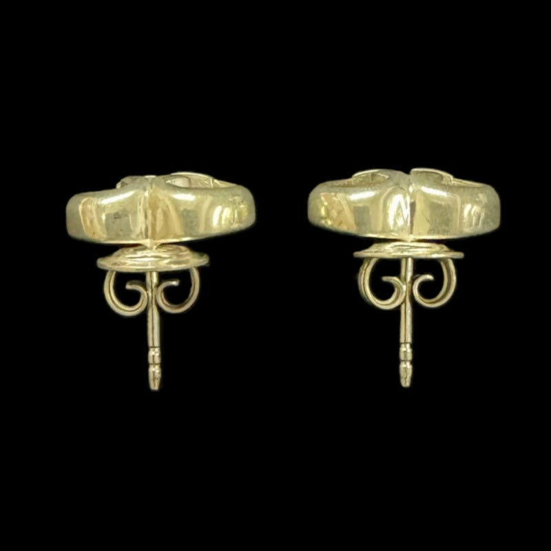 GUCCI Heart Shape Interlocking G Cutout Stud Earrings Silver Tone Hardware