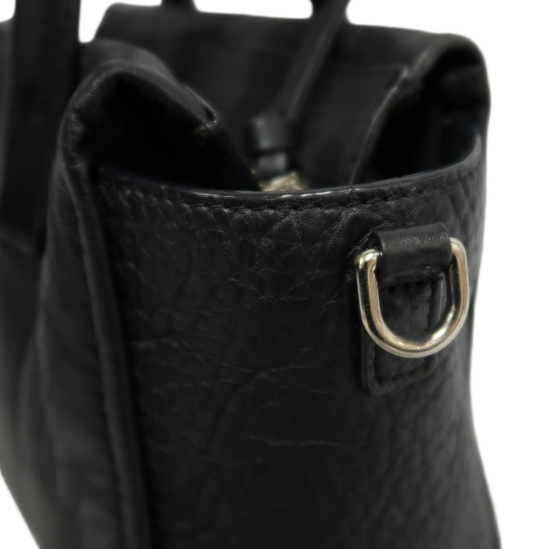 COACH Black Pebbled Soft Leather Bleecker Mini Riley Multi-compartment Tote Handbag, With Detachable Adjustable Crossbody Strap, Silver Hardware