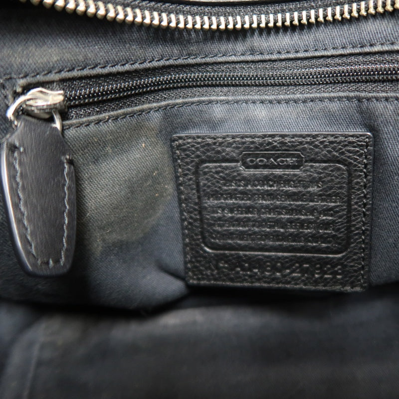 COACH Black Pebbled Soft Leather Bleecker Mini Riley Multi-compartment Tote Handbag, With Detachable Adjustable Crossbody Strap, Silver Hardware