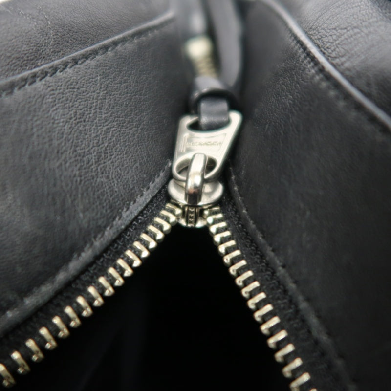COACH Black Pebbled Soft Leather Bleecker Mini Riley Multi-compartment Tote Handbag, With Detachable Adjustable Crossbody Strap, Silver Hardware