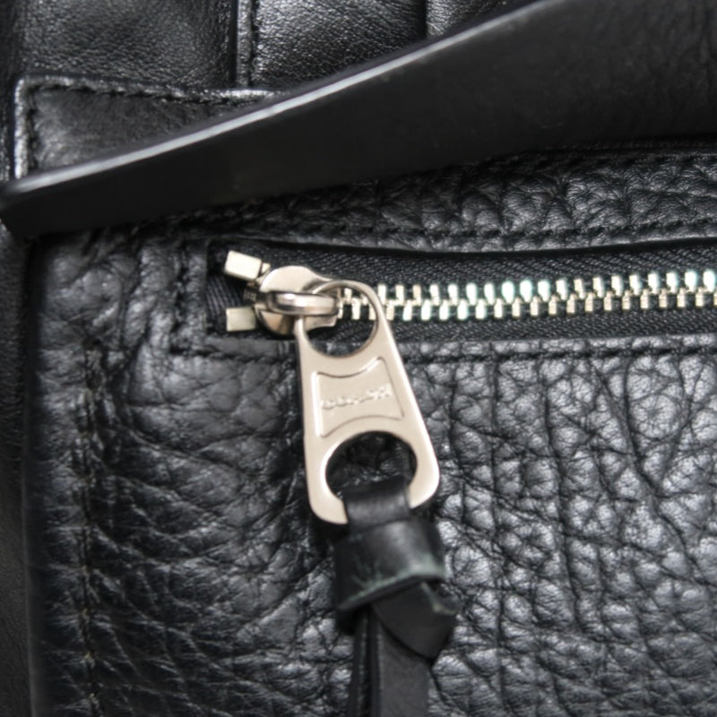 COACH Black Pebbled Soft Leather Bleecker Mini Riley Multi-compartment Tote Handbag, With Detachable Adjustable Crossbody Strap, Silver Hardware