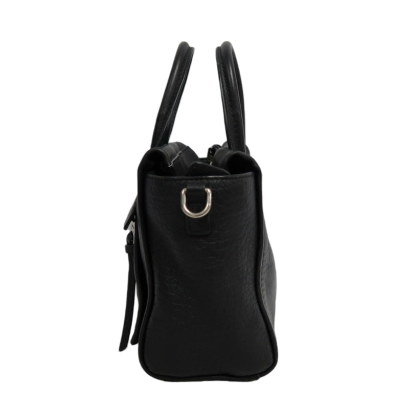 COACH Black Pebbled Soft Leather Bleecker Mini Riley Multi-compartment Tote Handbag, With Detachable Adjustable Crossbody Strap, Silver Hardware