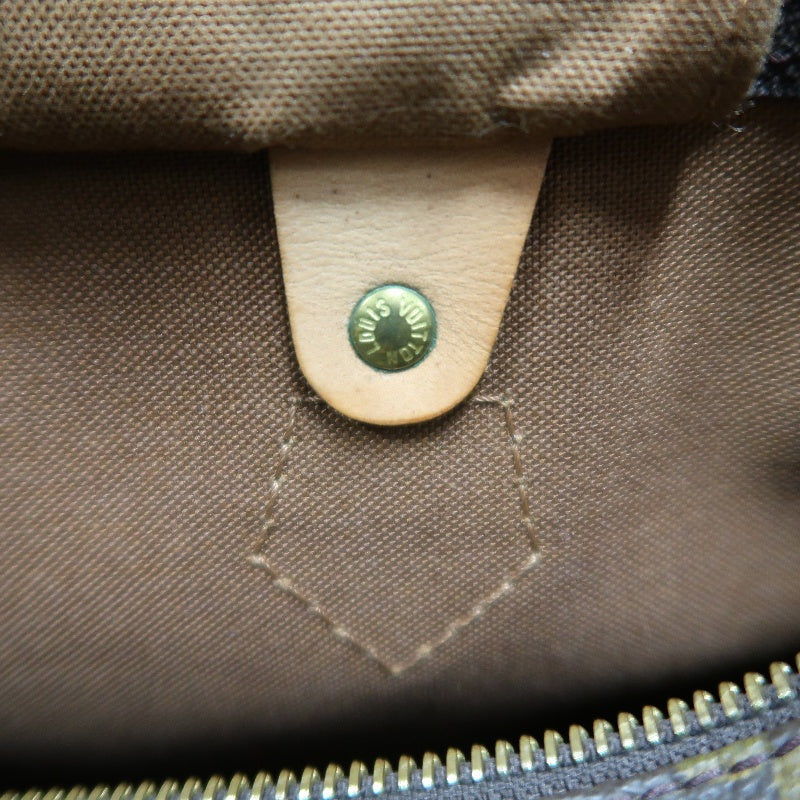 LOUIS VUITTON Monogram Speedy 30 Boston Handbag Brown Classic Canvas Tan Patina Leather Trim Original Padlock and 2 Keys Included Spacious Timeless Iconic Vintage Travel Everyday Bag
