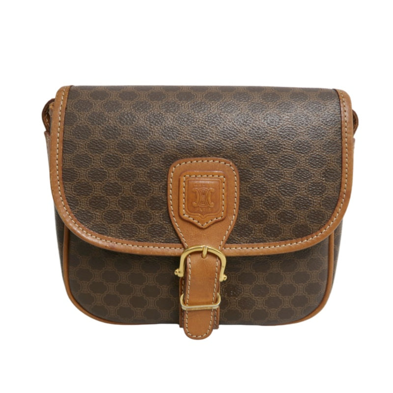 CELINE Macadam PVC Shoulder Crossbody Bag Brown