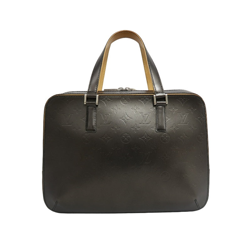 LOUIS VUITTON Monogram Mat Maldens Handbag Black Embossed Leather Large Capacity Business Briefcase Office Commute Classic Bag