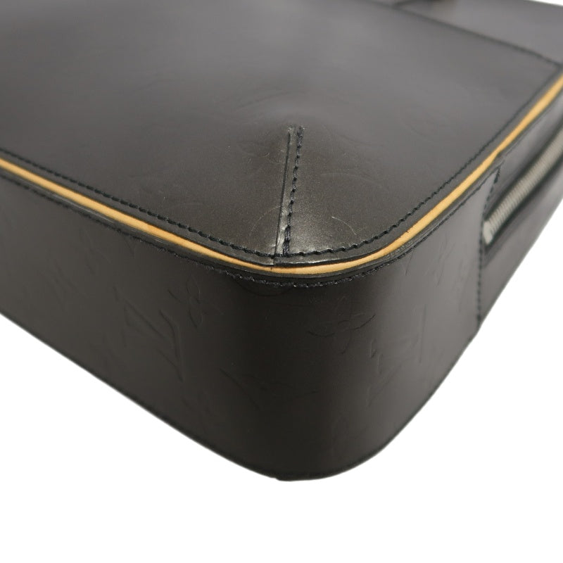 LOUIS VUITTON Monogram Mat Maldens Handbag Black Embossed Leather Large Capacity Business Briefcase Office Commute Classic Bag