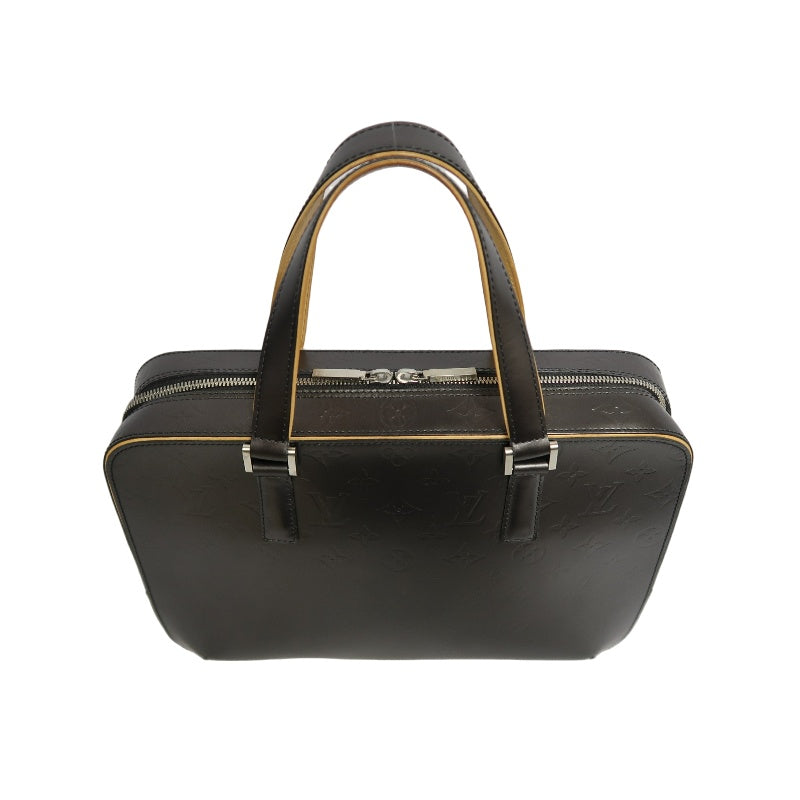 LOUIS VUITTON Monogram Mat Maldens Handbag Black Embossed Leather Large Capacity Business Briefcase Office Commute Classic Bag