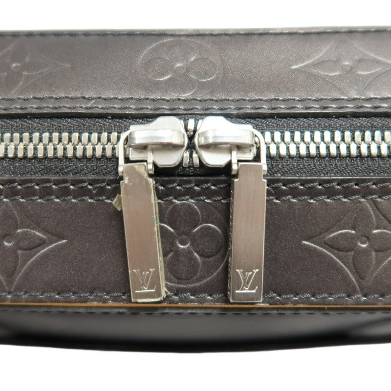 LOUIS VUITTON Monogram Mat Maldens Handbag Black Embossed Leather Large Capacity Business Briefcase Office Commute Classic Bag