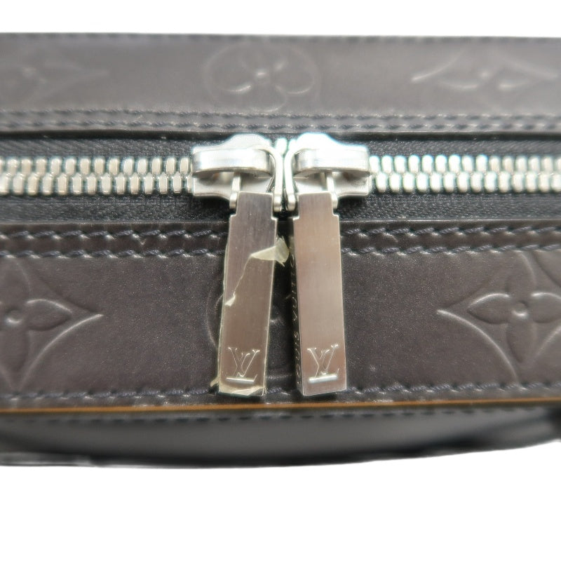 LOUIS VUITTON Monogram Mat Maldens Handbag Black Embossed Leather Large Capacity Business Briefcase Office Commute Classic Bag